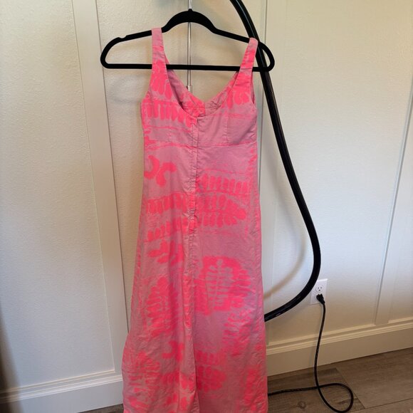 Vintage Otaheite Lahaina Hawaiian Maxi Dress Light and Bright Pink - Picture 2 of 10